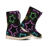 Lights Star Pattern Print Winter Boots