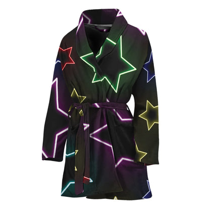 Lights Star Pattern Print Women's Bathrobe