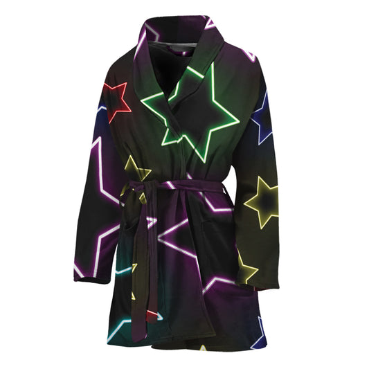 Lights Star Pattern Print Women's Bathrobe