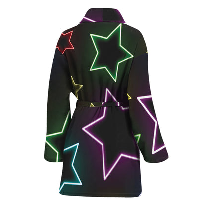 Lights Star Pattern Print Women's Bathrobe