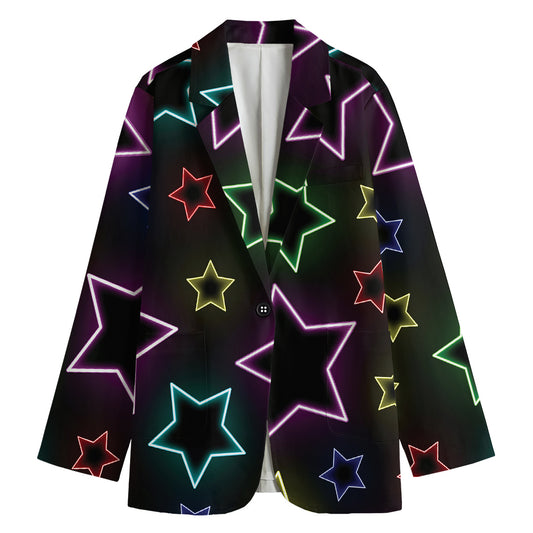 Lights Star Pattern Print Women's Blazer