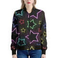 Lights Star Pattern Print Women's Bomber Jacket