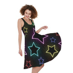 Lights Star Pattern Print Women's Sleeveless Dress