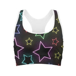Lights Star Pattern Print Women's Sports Bra