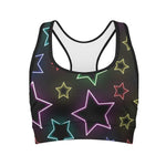 Lights Star Pattern Print Women's Sports Bra