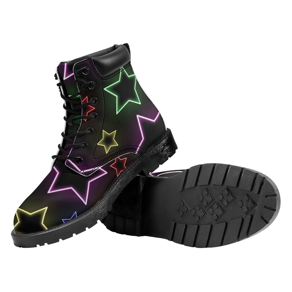 Lights Star Pattern Print Work Boots