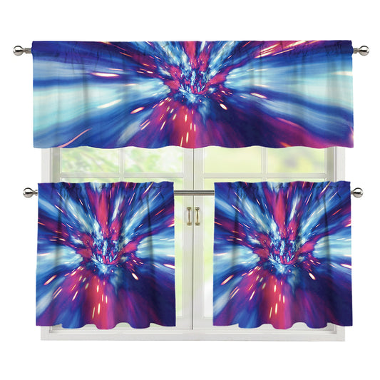 Lightspeed Vortex Print 3 Piece Kitchen Curtains