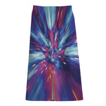 Lightspeed Vortex Print Cotton Front Slit Maxi Skirt
