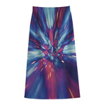 Lightspeed Vortex Print Cotton Front Slit Maxi Skirt