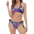 Lightspeed Vortex Print Halter Scoop Tie Side Bikini