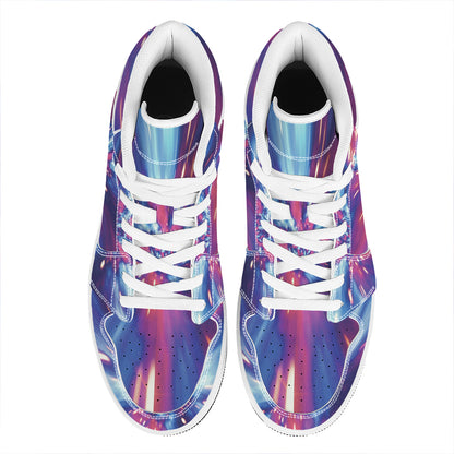 Lightspeed Vortex Print High Top Leather Sneakers