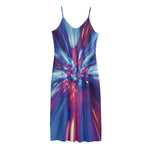 Lightspeed Vortex Print Jersey Midi Cami Dress