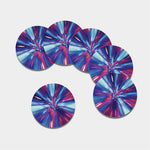 Lightspeed Vortex Print Leather Coaster Set