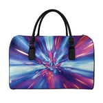 Lightspeed Vortex Print Leather Duffle Bag