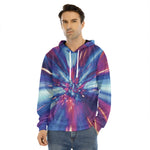 Lightspeed Vortex Print Men's Velvet Pullover Hoodie