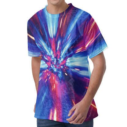 Lightspeed Vortex Print Men's Velvet T-Shirt