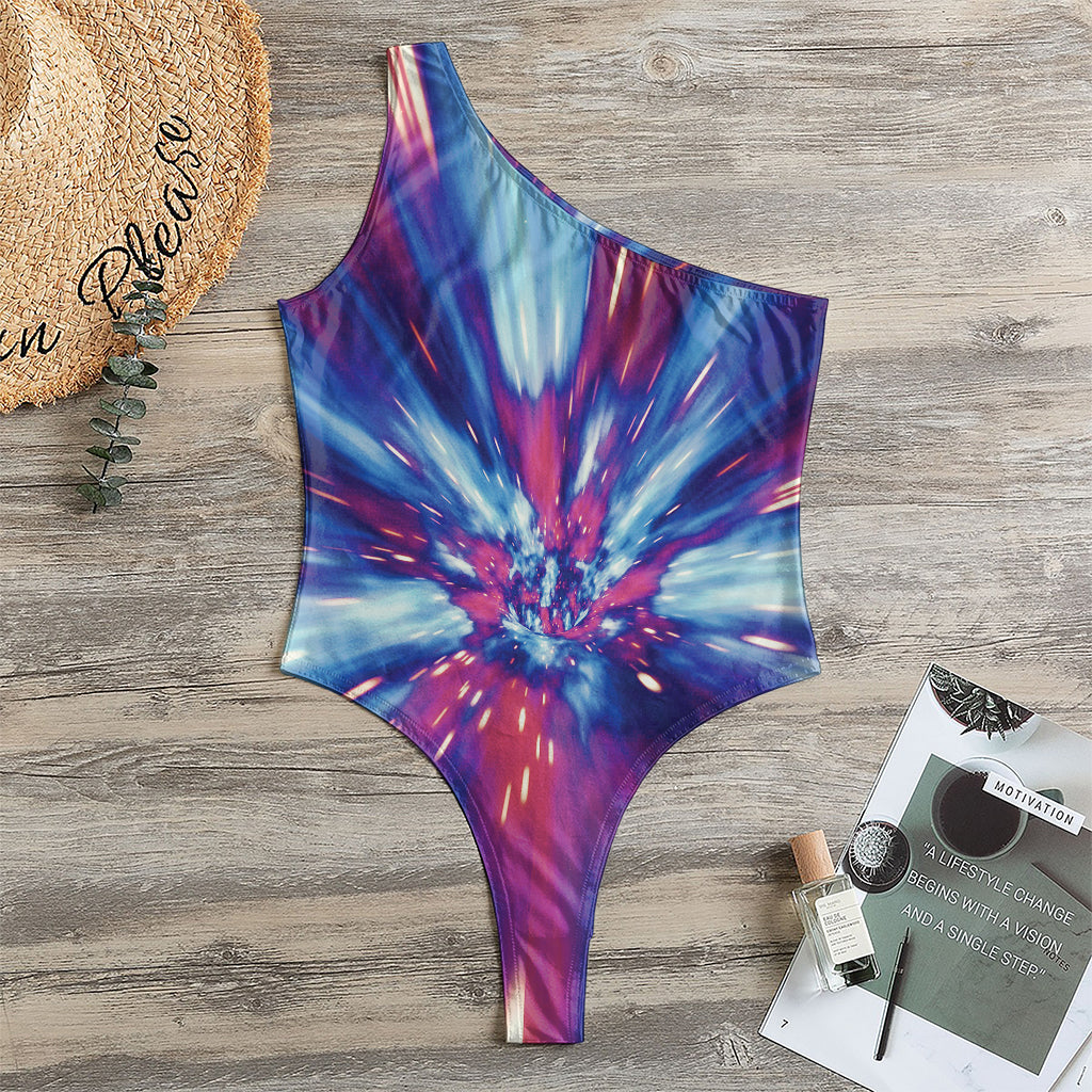 Lightspeed Vortex Print One Shoulder Bodysuit