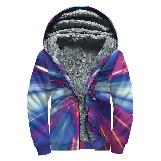 Lightspeed Vortex Print Sherpa Lined Zip Up Hoodie