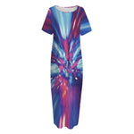 Lightspeed Vortex Print Short Sleeve Long Nightdress