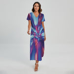 Lightspeed Vortex Print Short Sleeve Maxi Dress