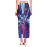 Lightspeed Vortex Print Side Slit Maxi Skirt