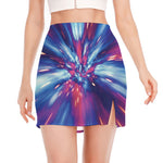 Lightspeed Vortex Print Side Slit Mini Skirt
