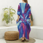 Lightspeed Vortex Print Silk V-Neck Kaftan Dress