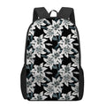 Lily Floral Pattern Print 17 Inch Backpack