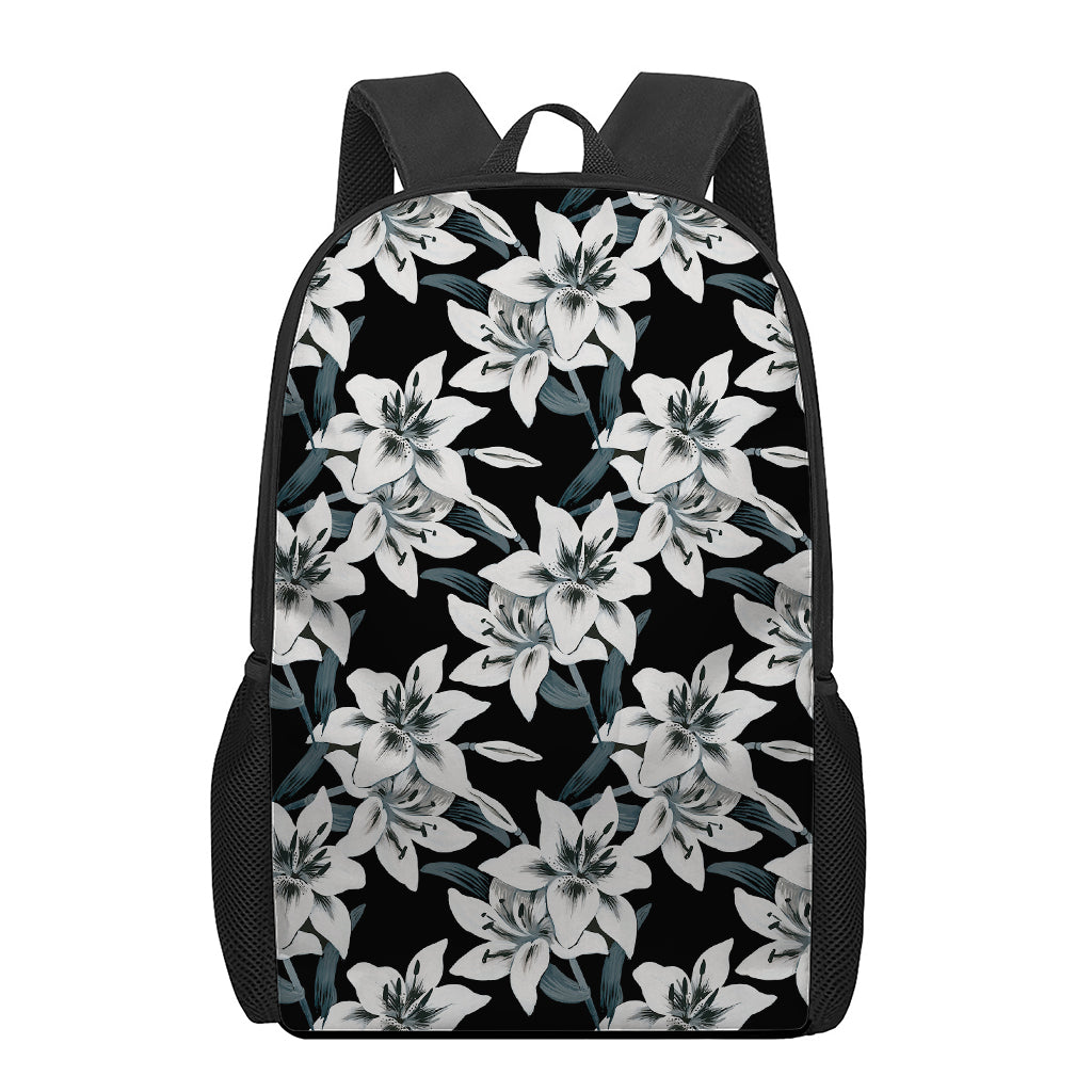 Lily Floral Pattern Print 17 Inch Backpack