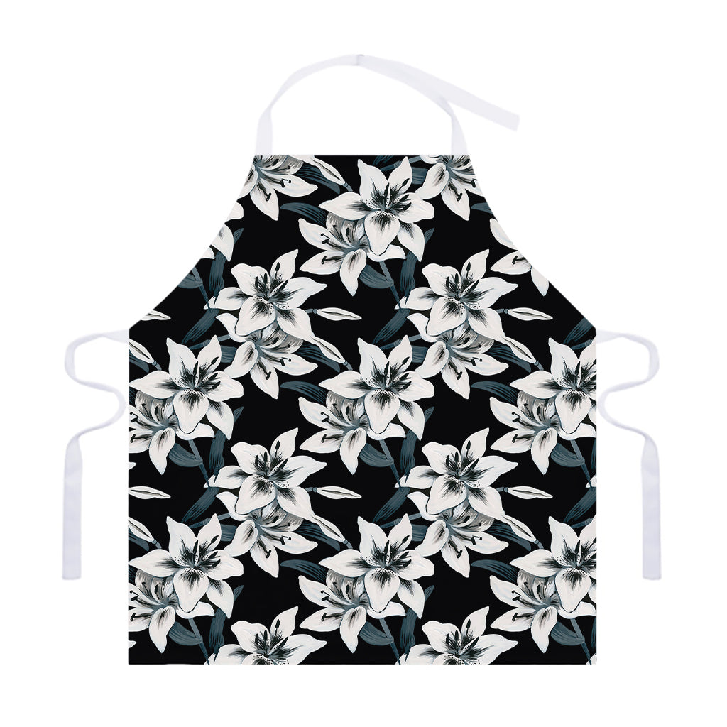 Lily Floral Pattern Print Adjustable Apron