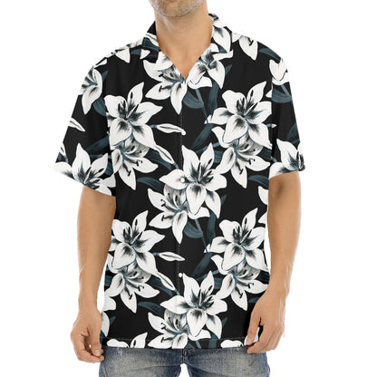 Lily Floral Pattern Print Aloha Shirt