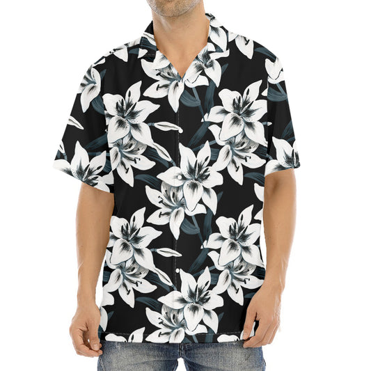 Lily Floral Pattern Print Aloha Shirt