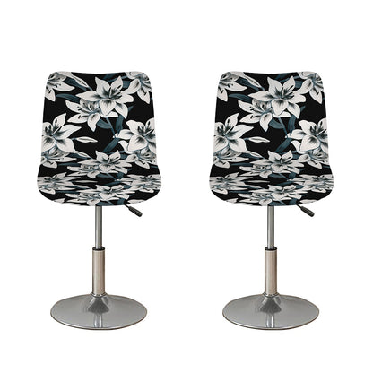 Lily Floral Pattern Print Bar Stool Covers