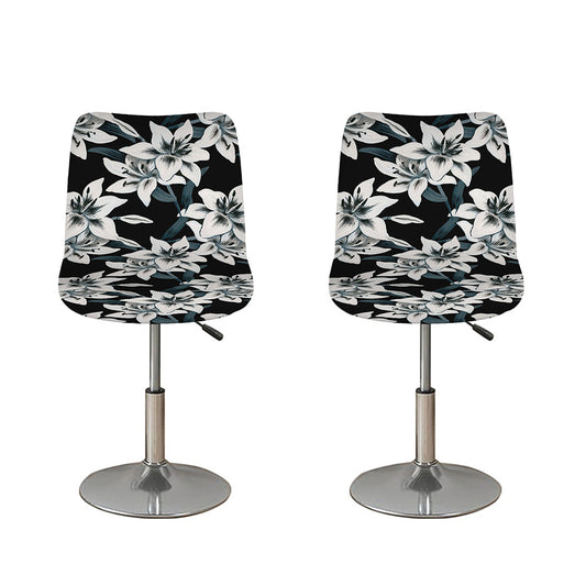 Lily Floral Pattern Print Bar Stool Covers