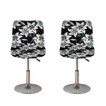 Lily Floral Pattern Print Bar Stool Covers