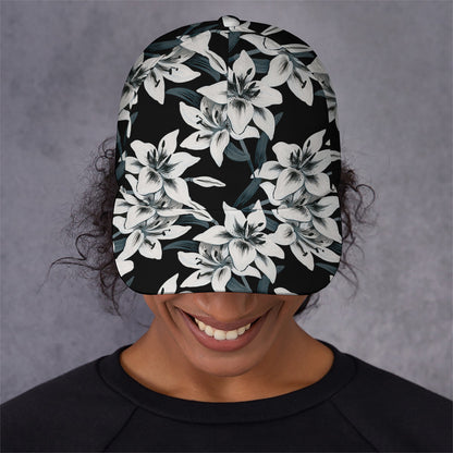 Lily Floral Pattern Print Baseball Cap