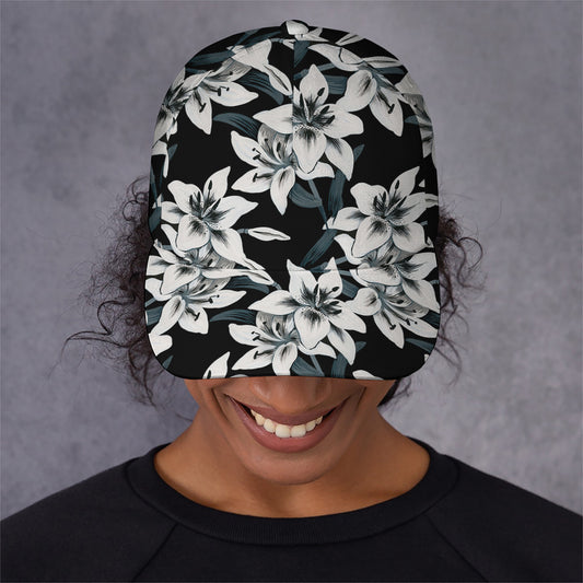 Lily Floral Pattern Print Baseball Cap