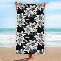 Lily Floral Pattern Print Beach Towel