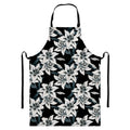 Lily Floral Pattern Print Bib Apron With Pocket