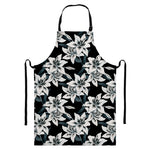 Lily Floral Pattern Print Bib Apron With Pocket