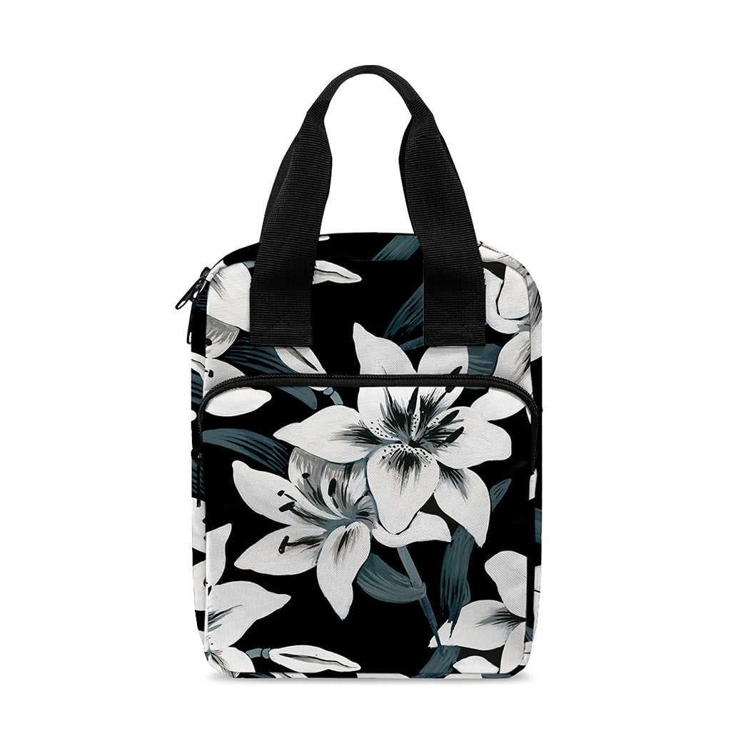 Lily Floral Pattern Print Bible Tote Bag