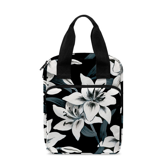 Lily Floral Pattern Print Bible Tote Bag