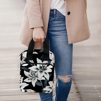 Lily Floral Pattern Print Bible Tote Bag
