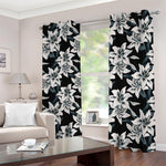 Lily Floral Pattern Print Blackout Grommet Curtains