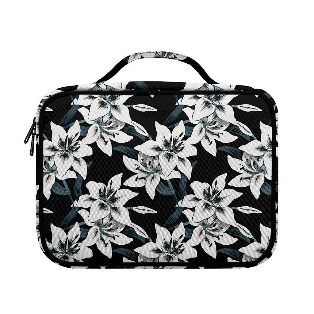 Lily Floral Pattern Print Briefcase Bible Bag