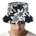 Lily Floral Pattern Print Bucket Hat