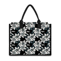 Lily Floral Pattern Print Canvas Tote Bag