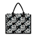 Lily Floral Pattern Print Canvas Tote Bag
