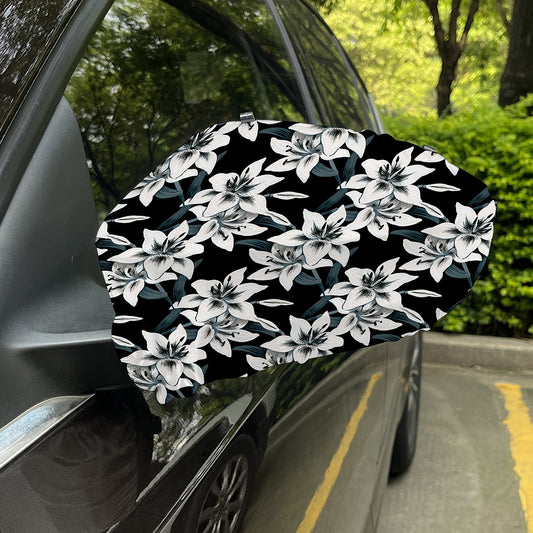Lily Floral Pattern Print Car Side Mirror Covers