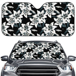 Lily Floral Pattern Print Car Windshield Sun Shade